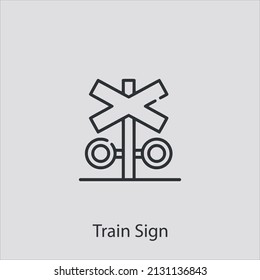 train sign icon vector icon.Editable stroke.linear style sign for use web design and mobile apps,logo.Symbol illustration.Pixel vector graphics - Vector