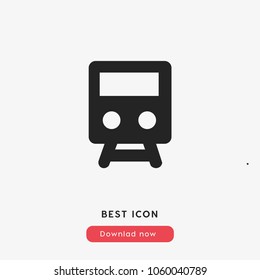 Train sign icon vector, transport symbol vector illustration for web and mobil app isolated on grey background