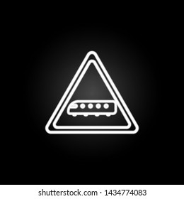 train sign neon icon. Elements of road sign set. Simple icon for websites, web design, mobile app, info graphics