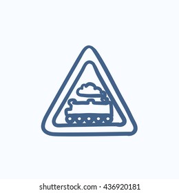 Train sign vector sketch icon isolated on background. Hand drawn Train sign icon. Train sign sketch icon for infographic, website or app.