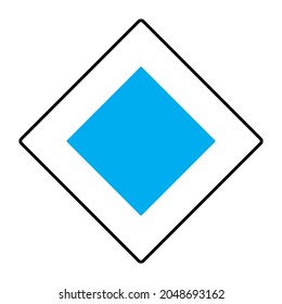 Señal de tren, prohibición de derivación, icono de vector, desplazamiento desactivado, señal de ferrocarril