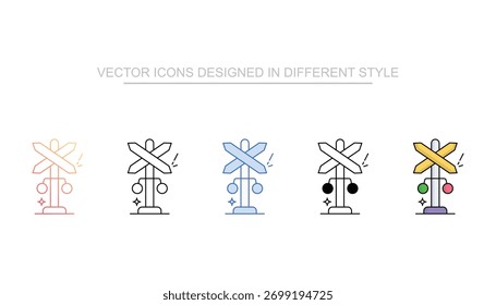 Train Signals icon set multiple style collection