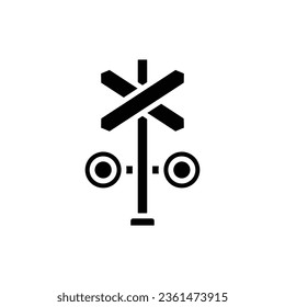 Train Signpost Filled Icon Vector Illustration 