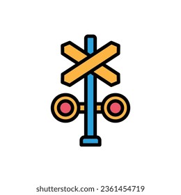 Ilustración vectorial del icono de la señal de tren