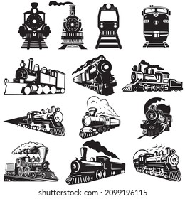 Train silhouette Bundle For Design