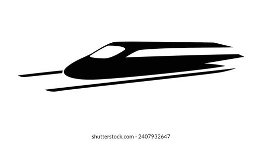 train silhouette design. fast modern transportation sign and symbol.