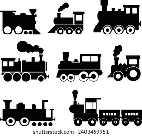 Train Silhouette Isolated On White Background