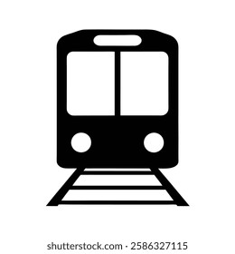 Train Silhouette On White Background.
