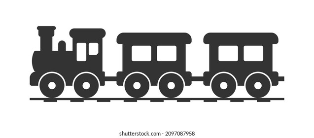 Train silhouette symbol icon, old locomotive silhouette, sign vector illustration