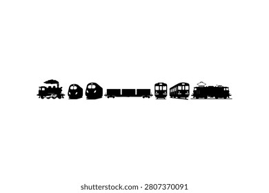 Train Silhouette Vector Collection Set