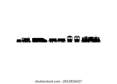 Train Silhouette Vector Collection Set
