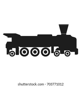 Train silhouettes Vector black icon on white background