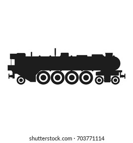 Train silhouettes Vector black icon on white background