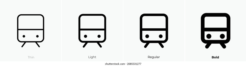 train simple icon. Thin, Light Regular And Bold style design isolated on white background