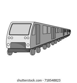 Train, single icon in monochrome style.Train, vector symbol stock illustration web.
