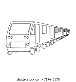 Train, single icon in outline style.Train, vector symbol stock illustration web.