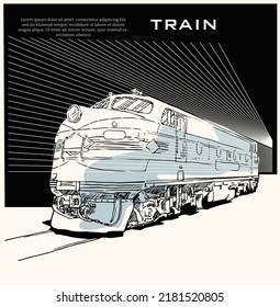 train sketch hand drawn. train sketch hand drawn poster and banner or web page. 