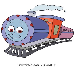 Train smiling isolated on white background