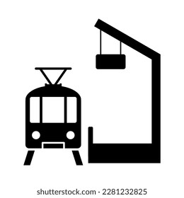 Ilustración del vector de contorno de la estación de trenes Ilustración