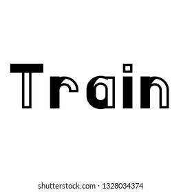 train stamp on white background. Sign label sticker.