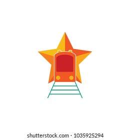 Train Star Logo Icon Design