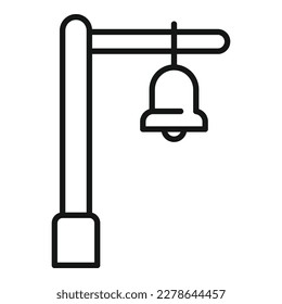 Train station bell icon outline vector. People city. Travel ticket