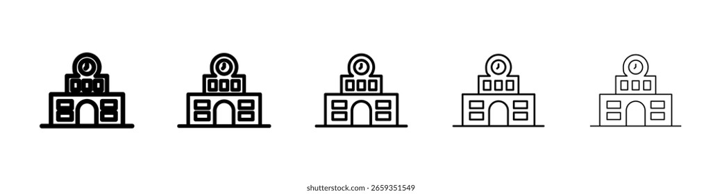 Bahnhofsgebäude Ikone gefüllt flachen Schild Konzept für Web-Design.