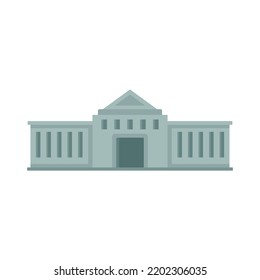 Icono de construcción de la estación de tren. Ilustración plana del icono del vector de construcción de la estación de tren aislado en fondo blanco