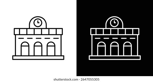 Train station building icon. Graphic Design vector icon. Ui Ux Icons