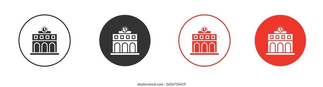 Bahnhofsgebäude Symbol für Logo, Vektorsymbol für Design