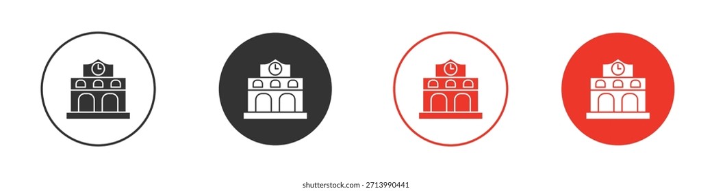 Symbol für das Bahnhofsgebäude. Webvektordesign