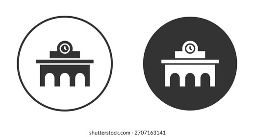 Bahnhofsgebäude Symbol für Website-Design, Logo für Web und Apps.