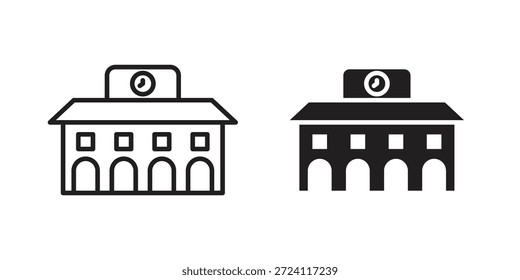 Bahnhofsgebäude Symbol für Ihr Webseitendesign, Logo, App, UI. EPS10