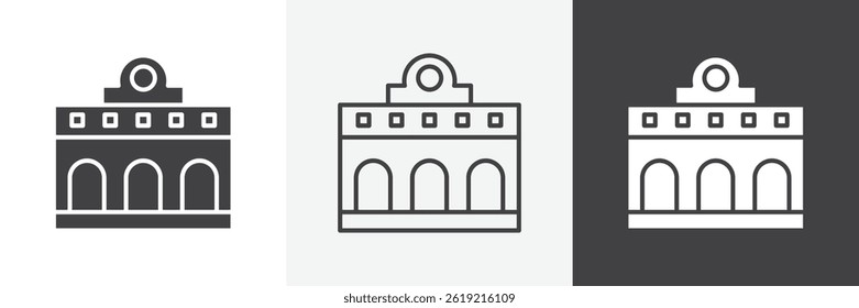Train station building web vector icons