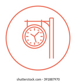 Train station clock line icon.