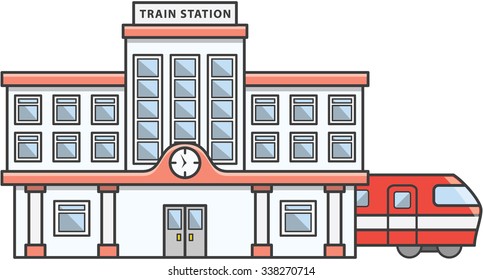 Train Station Doodle Cartoon Design Illustration