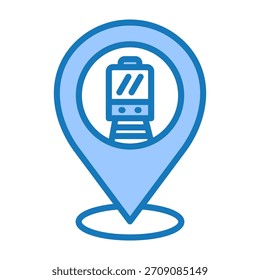Bahnhof Icon Blue Dualtone Design Vektorgrafik