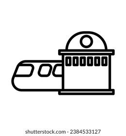 train station icon in line