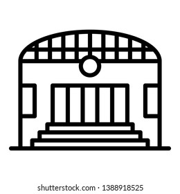 Train station icon. Outline train station vector icon for web design isolated on white background