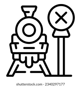 Train station icon outline vector. Traffic gate. Railway road