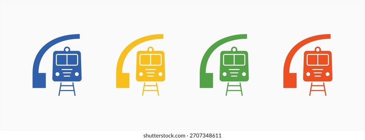 Bahnhofssymbol Farbe für mehrere Stilkollektionselemente für Design festlegen