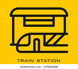 Train station icon signs