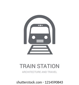 Train station icon. Trendy Train station logo concept on white background from Architecture and Travel collection. Suitable for use on web apps, mobile apps and print media.