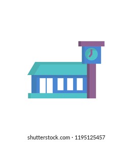 train station icon vector flat style