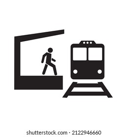 Bahnhofssymbol, Vektorgrafik auf weißem Hintergrund
