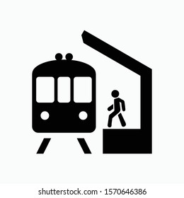 train station icon vector sign symbol isolated