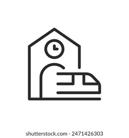 Train station, linear style icon. a railway station. Editable stroke width.