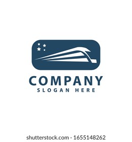 Train station logo template vector illustration design