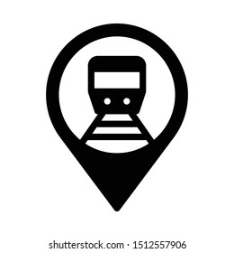 Train Station Pin Location Icon Glyph Stock Vector (Royalty Free ...