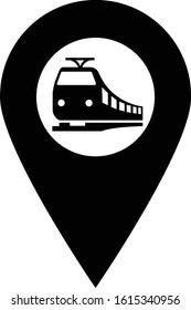 Train station pin location icon
